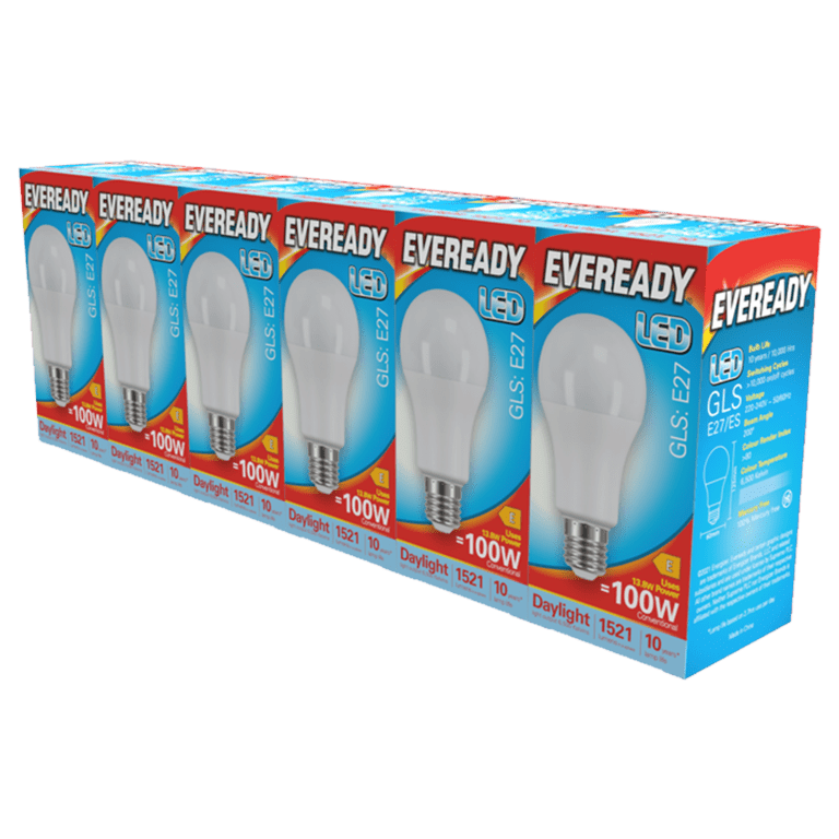 Eveready LED GLS ES E27 Pack 6 - 6500k/1521lm