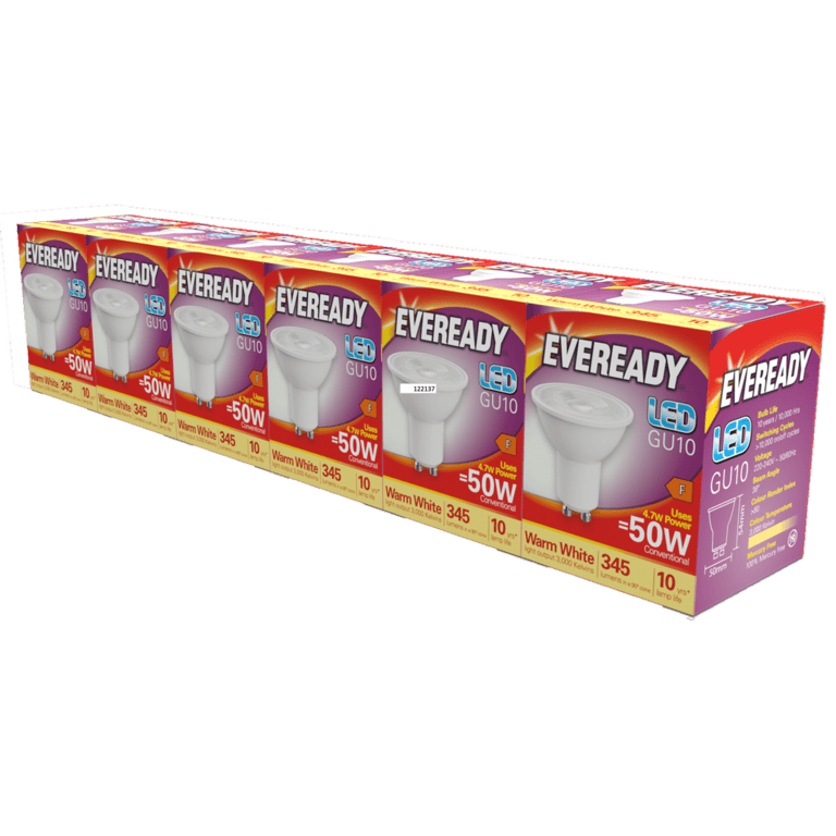 Eveready LED GU10 Pack 6 - 3000k/345lm