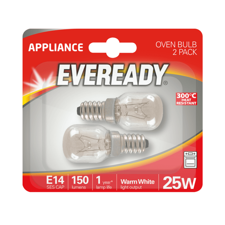 Eveready Oven Lamp 25w SES - Pack 2