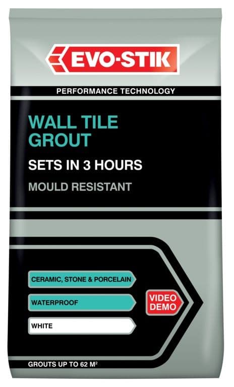 Evo-Stik Tile A Wall Fast Set Grout for Ceramic Tiles - White - 500g