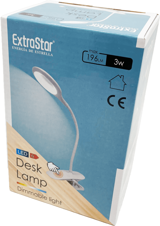 Extrastar Clip On Dimmable Desk Lamp With USB - 3w White