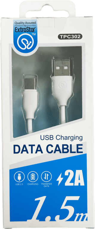 Extrastar Type C Charging Cable White - 1.5m