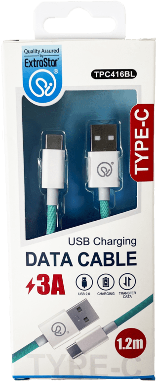 Extrastar Type C Charging Data Cable 1.2m - Blue