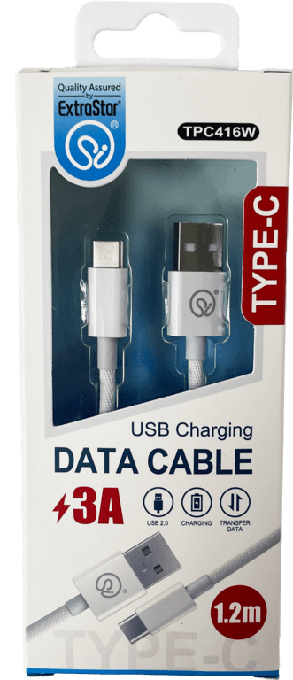 Extrastar Type C Charging Data Cable 1.2m - White