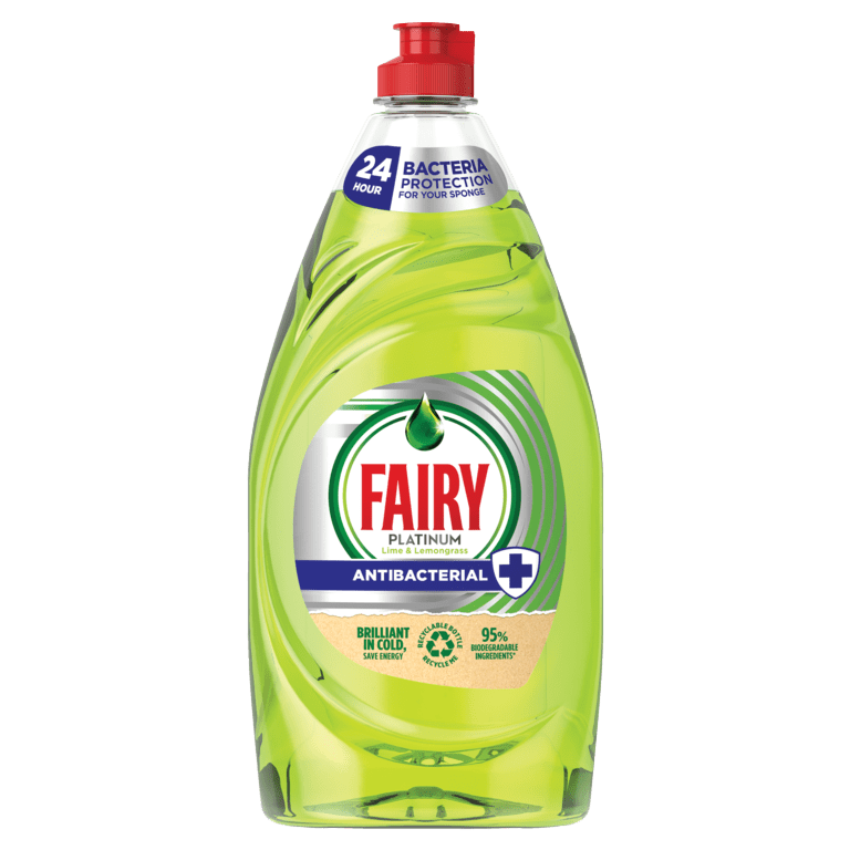 Fairy Platinum Anti Bacterial Washing Up Liquid 820ml - Lime & Lemongrass