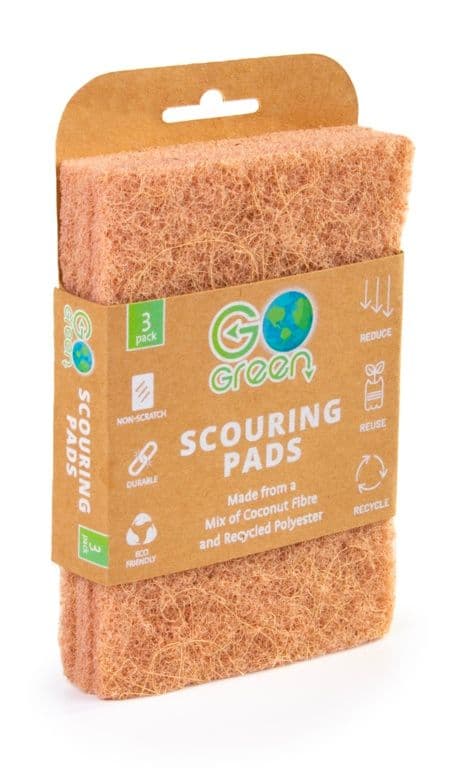 Go Green Scouring Pad Coconut Recycled - 3 Pack