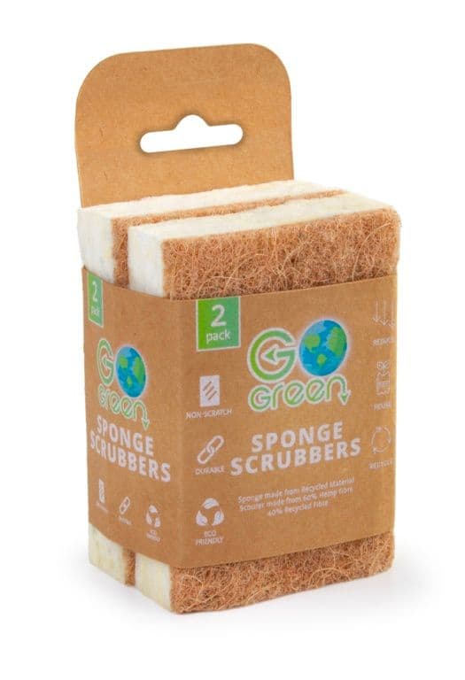 Go Green Scrubber Sponges - 2 Pack