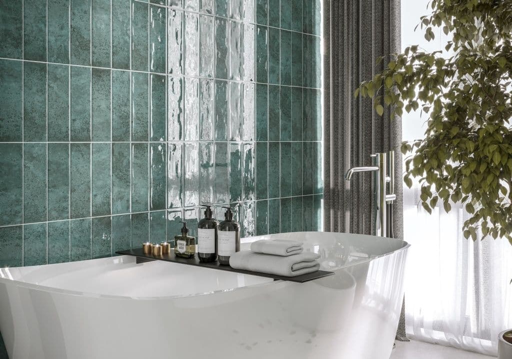 Golden Tile Como Green Gloss Wall Tile 30x10 - 0.84m2