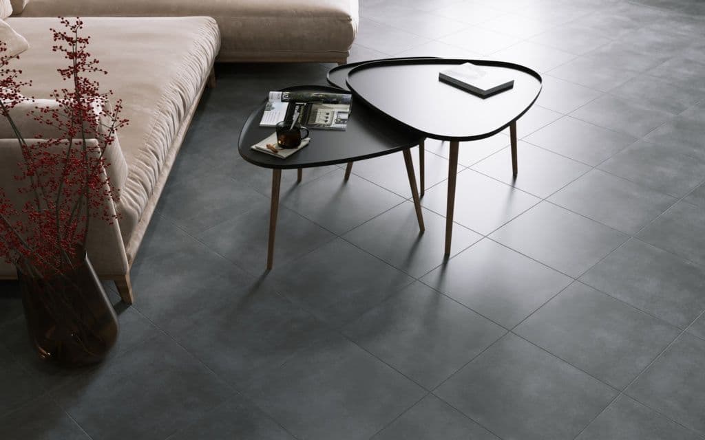 Golden Tile Porcelain Floor Tile 40 x 40cm Pack 7 - Lofty Anthracite 1.12m2