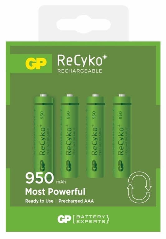 GP Rechargeable Batteries Pack 4 - AAA 950 NiMH