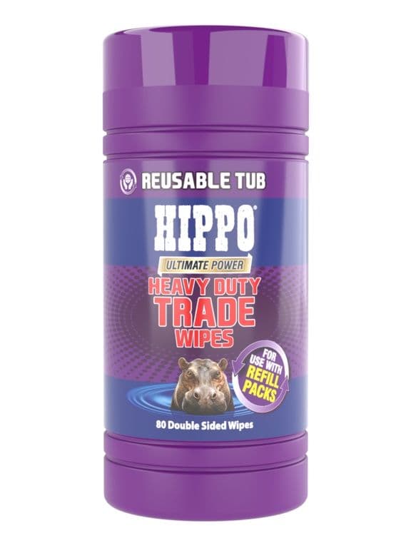Hippo Heavy Duty Trade Wipes Reusable Tub - Pack of 80