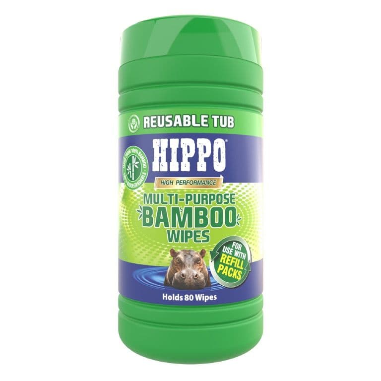 Hippo Multi Purpose Bamboo Wipes - Tub 80