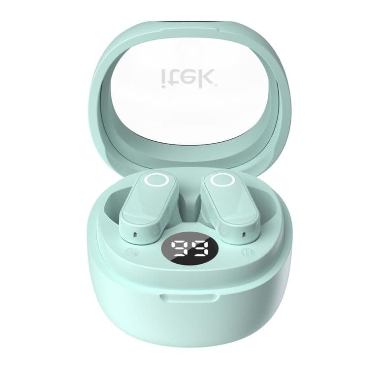 Itek TWS Earbuds With LED Display & Case - Green