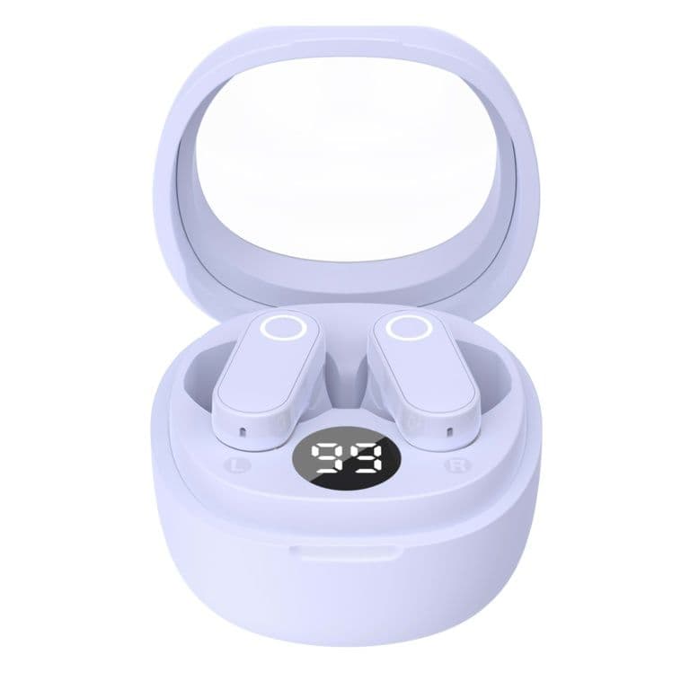 Itek TWS Earbuds With LED Display & Case - Purple