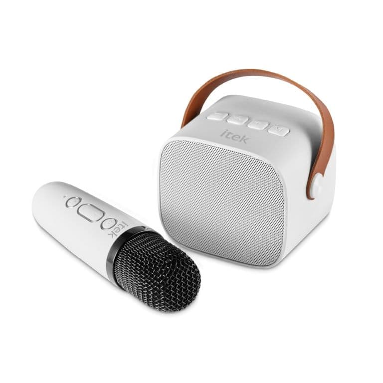 Itek White Mini Karaoke Blue Tooth Speaker & Mic - 5w