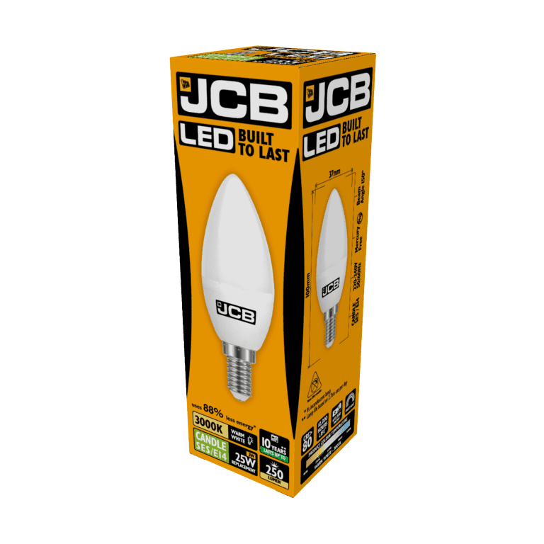 JCB LED Candle 250lm Opal 3w - E14 3000k