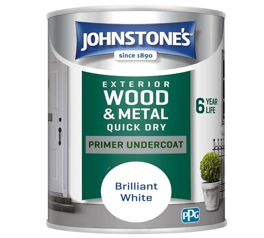 Johnstone's Exterior Primer Undercoat 750ml - Brilliant White