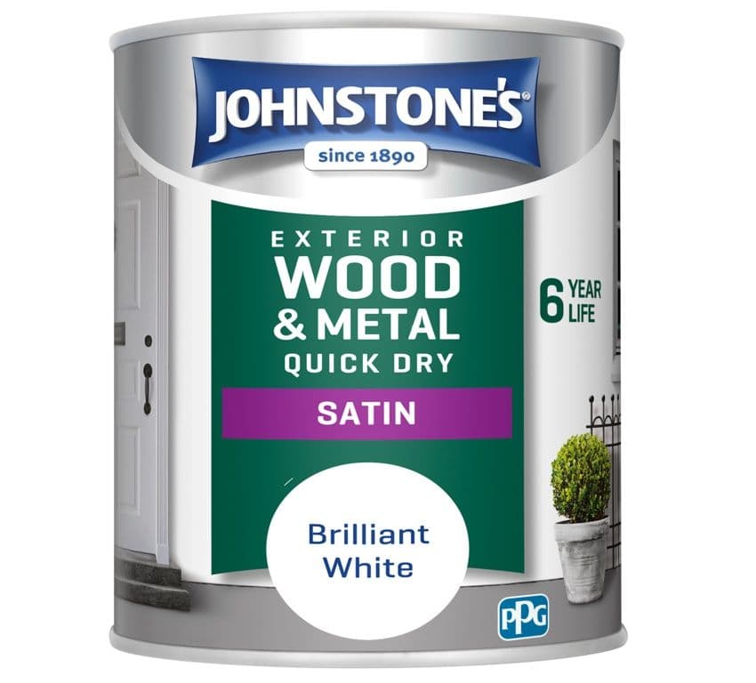 Johnstone's Exterior Quick Dry Satin 750ml - Brilliant White