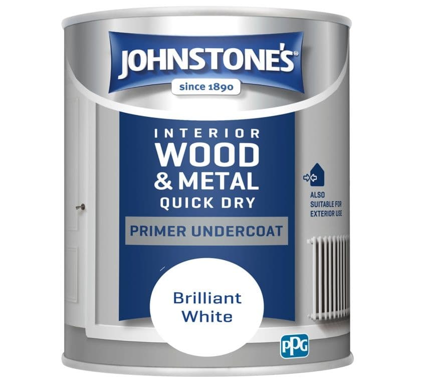 Johnstone's Quick Dry Primer Undercoat - Brilliant White - 750ml