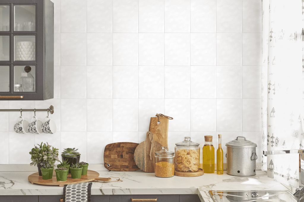 Kai Gloss Bumpy White Wall Tile - 20 x 25cm 1m2