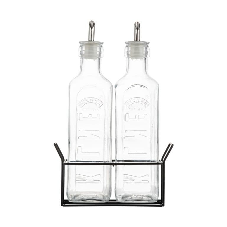 Kilner Oil Bottles & Metal Rack - Set 2