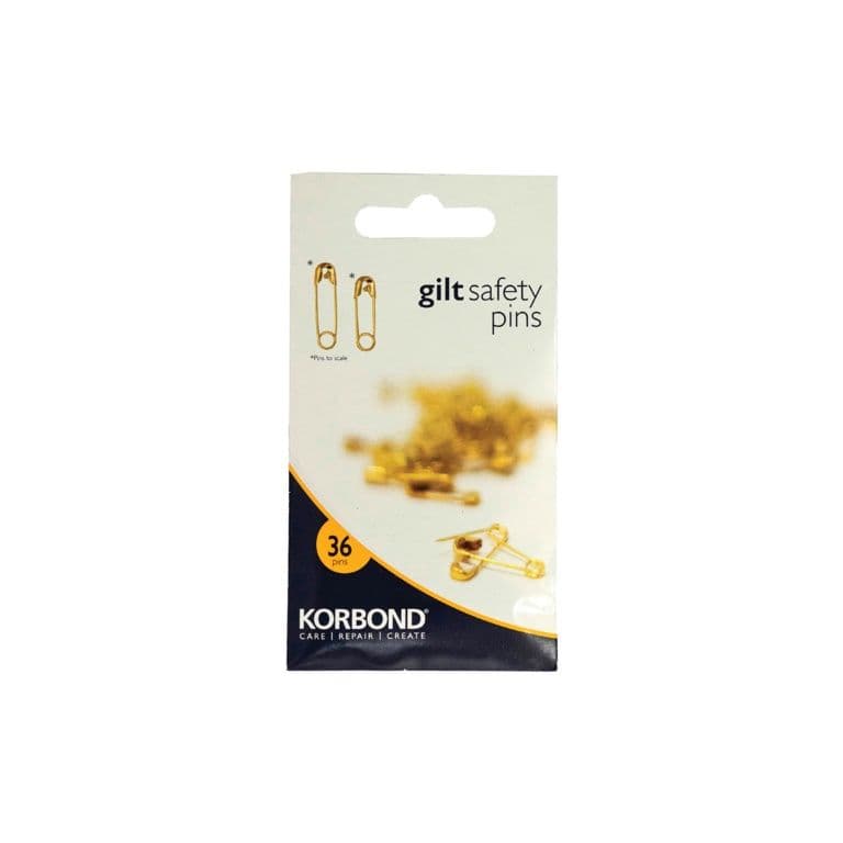 Korbond Gilt Safety Pins - 36 Piece