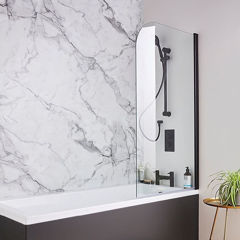 Kvit Nero Round Bath Screen - 780mm