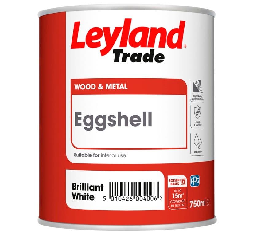 Leyland Trade Eggshell 750ml - Brilliant White