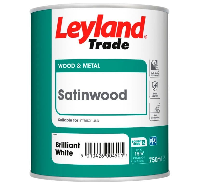 Leyland Trade Satinwood Brilliant White - 750ml