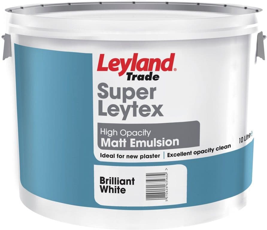 Leyland Trade Super Leytex Matt - 10L Brilliant White