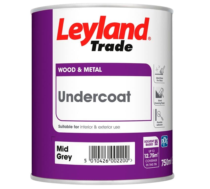 Leyland Trade Undercoat Mid Grey - 750ml