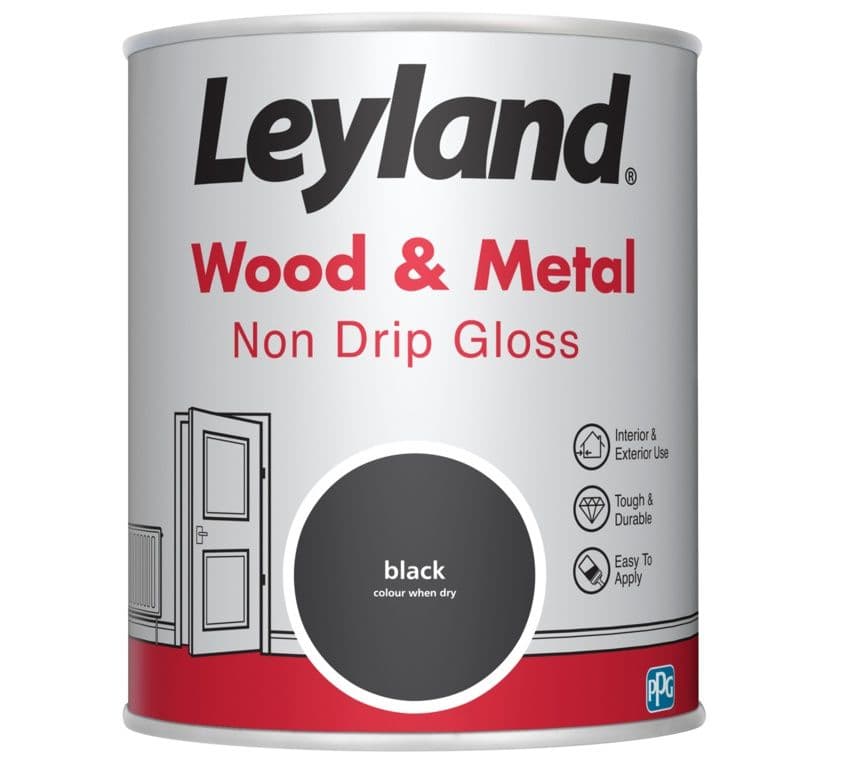 Leyland Wood & Metal Non Drip Gloss 750ml - Black