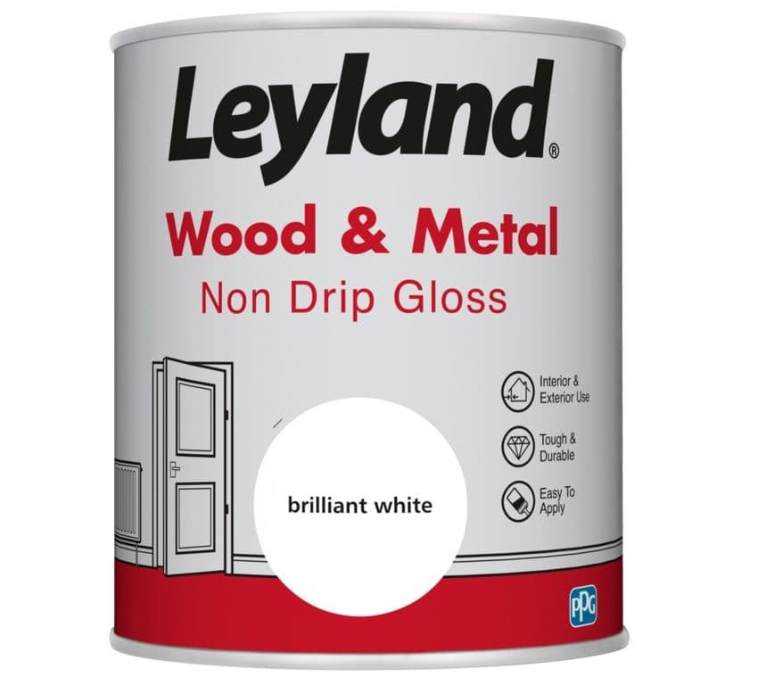 Leyland Wood & Metal Non Drip Gloss 750ml - Brilliant White