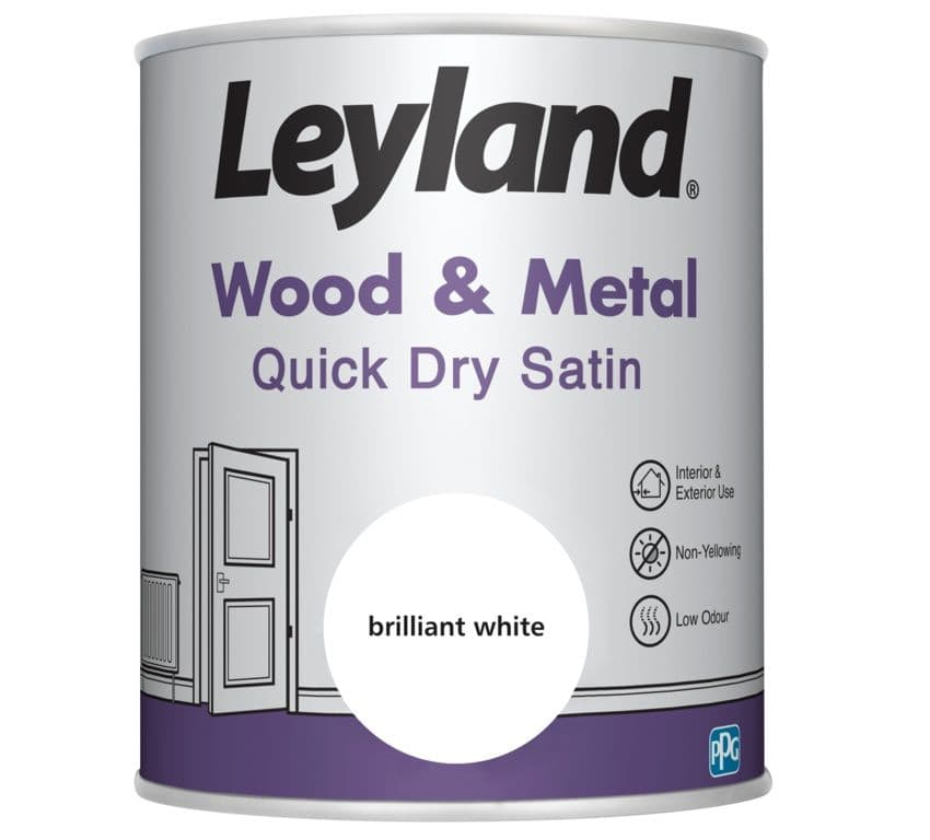 Leyland Wood & Metal Quick Dry Satin 750ml - Brilliant White