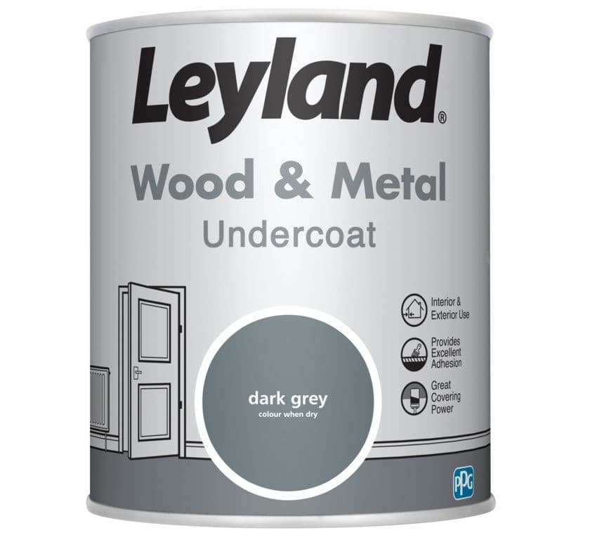 Leyland Wood & Metal Undercoat 750ml - Dark Grey
