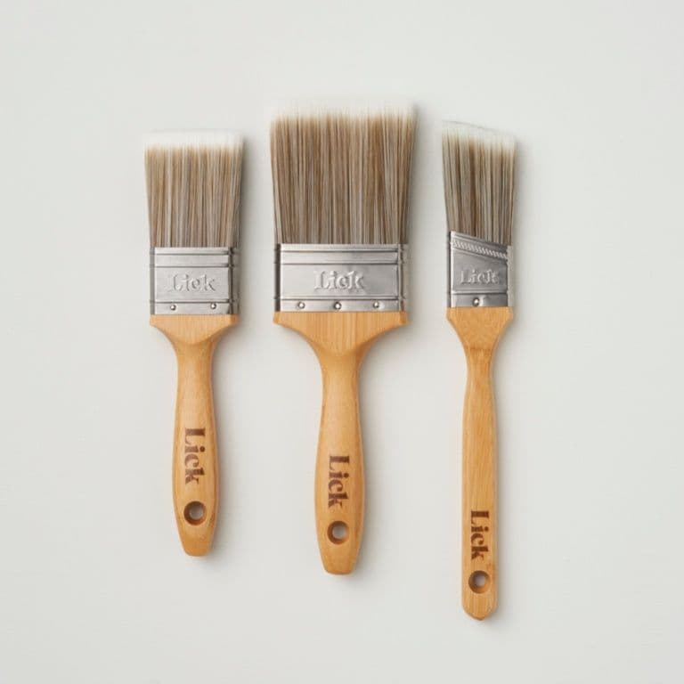 LickTools Bamboo Handle Brush Set - 1.5" Angled / 2" Flat / 3" Flat