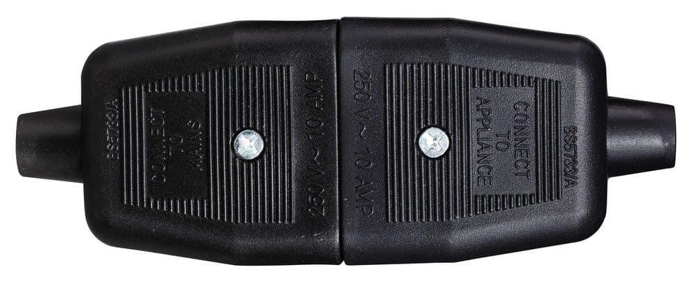 Masterplug 10 Amp 3 Pin Heavy Duty N/Rev Connector - Black