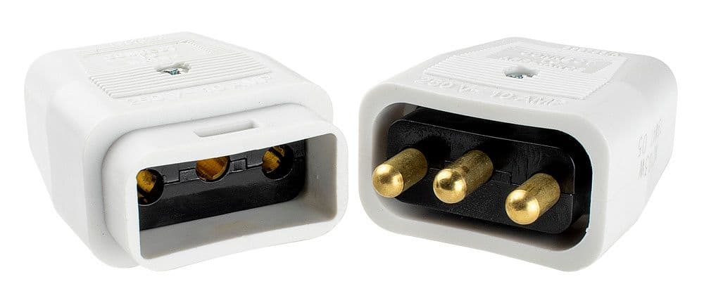 Masterplug 10 Amp 3 Pin Heavy Duty N/Rev Connector - White