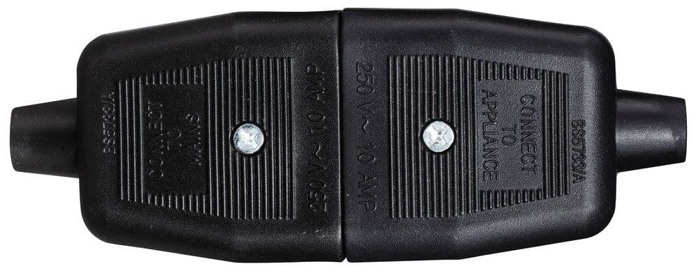 Masterplug 2 x 10 Amp 2 Pin Heavy Duty Rev Connector - Black