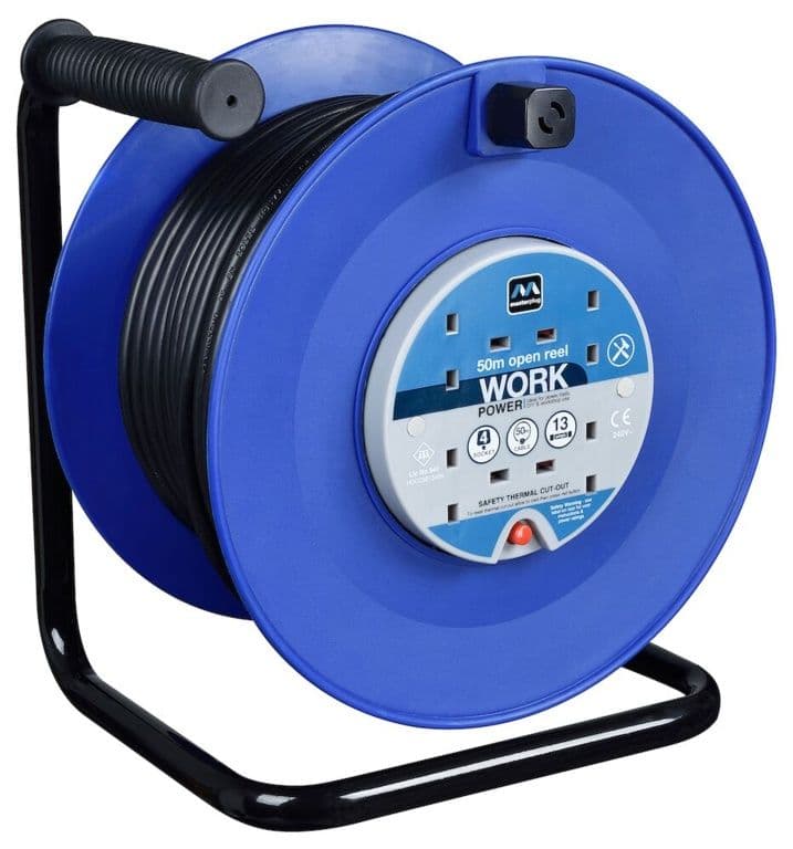 Masterplug Open Cable Reel 4 Gang - 50m / 240v