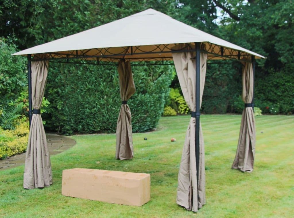 Mendoza No-Tool Grey Gazebo - 3m x 3m