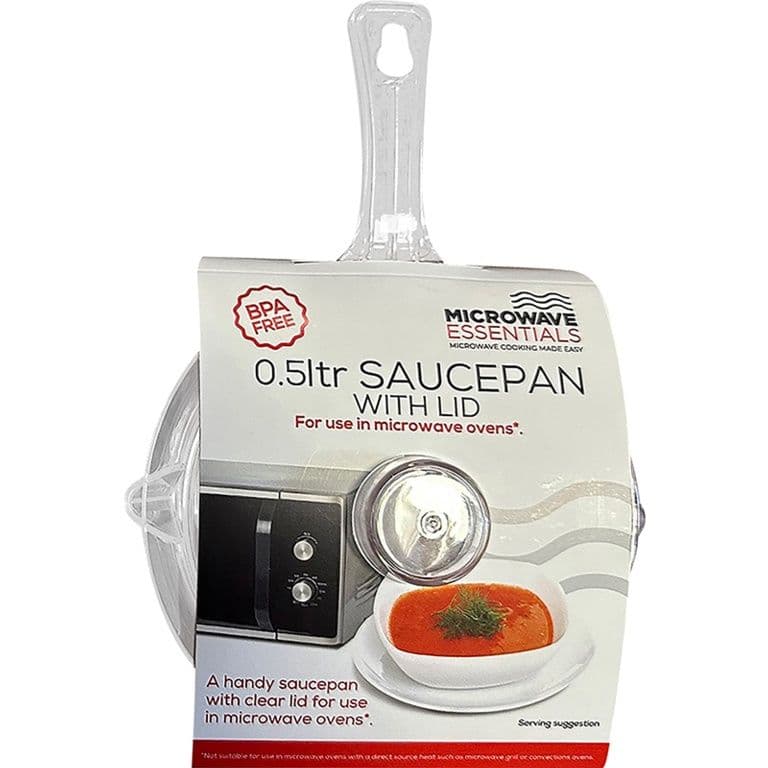 Microwave Essentials Clear Saucepan & Lid - 0.5L