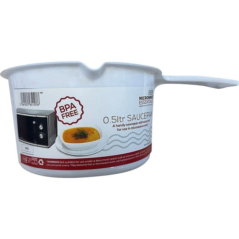 Microwave Essentials White Saucepan - 0.5L