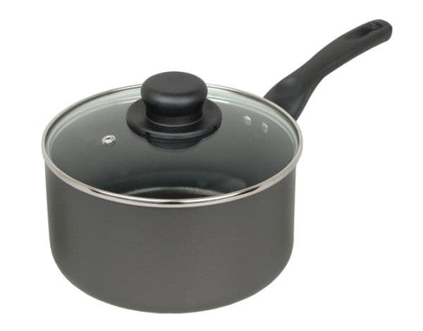 Mtk Housewares Sauce Pan & Glass Lid Non Stick - 20cm