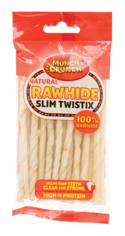 Munch & Crunch Natural Rawhide Twist Sticks - 80g