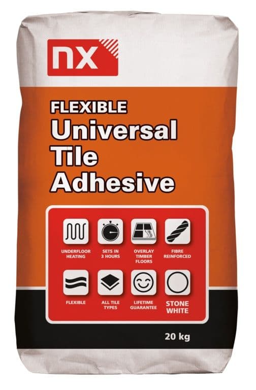 Norcros Stone White Universal Flexible Tile Adhesive - 20kg