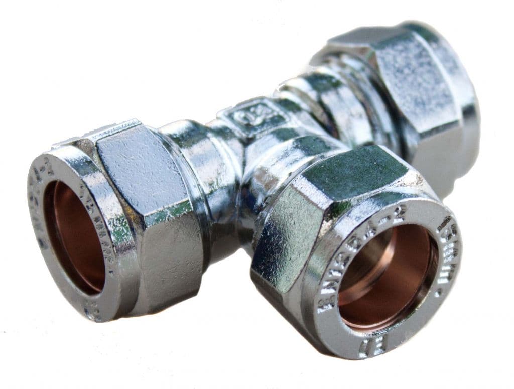 Oracstar Compression Equal Tee - 15mm x 15mm Chrome