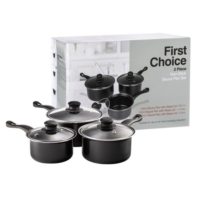 Pendeford First Choice Non-Stick Sauce Pan Set - 3 Piece
