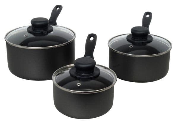 Pendeford Sapphire Non-Stick Saucepan Set - 3 Piece