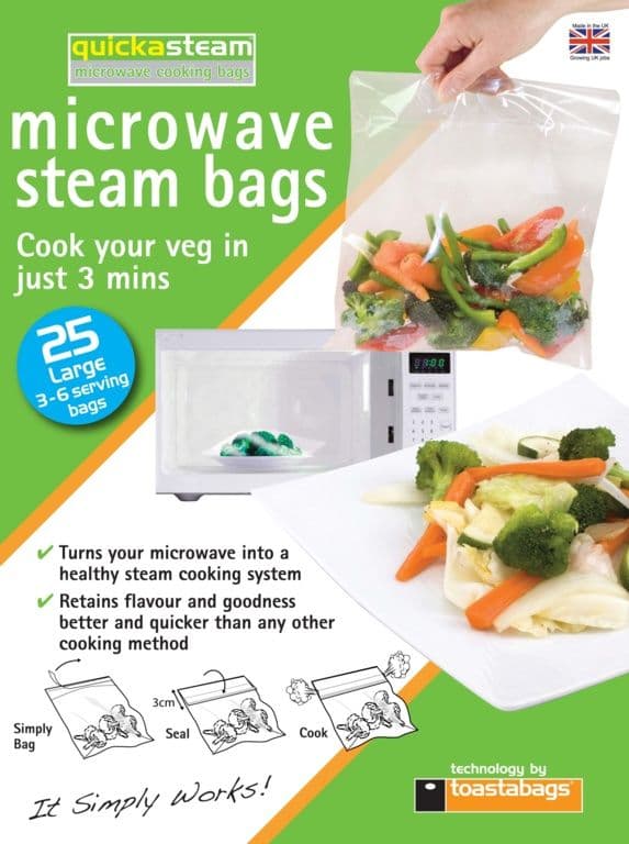 Planit quickasteam Microwave Steam Bags - Large Pack 25
